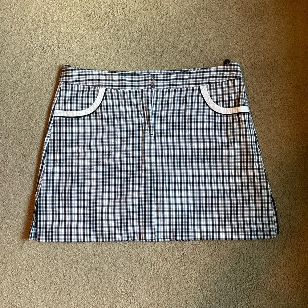Izod Golf Black and White Plaid Skirt Athletic Skort